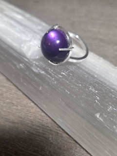 Purple gemstone sterling ring