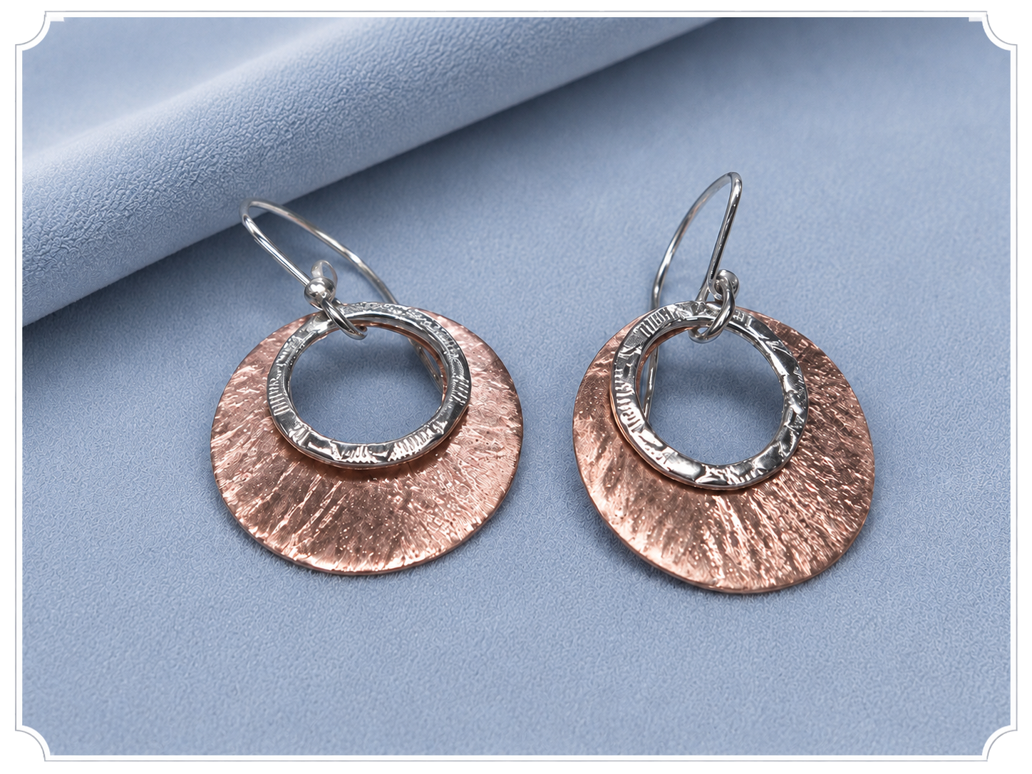 Copper and sterling earrings