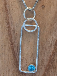 Blue Topaz Link Pendant